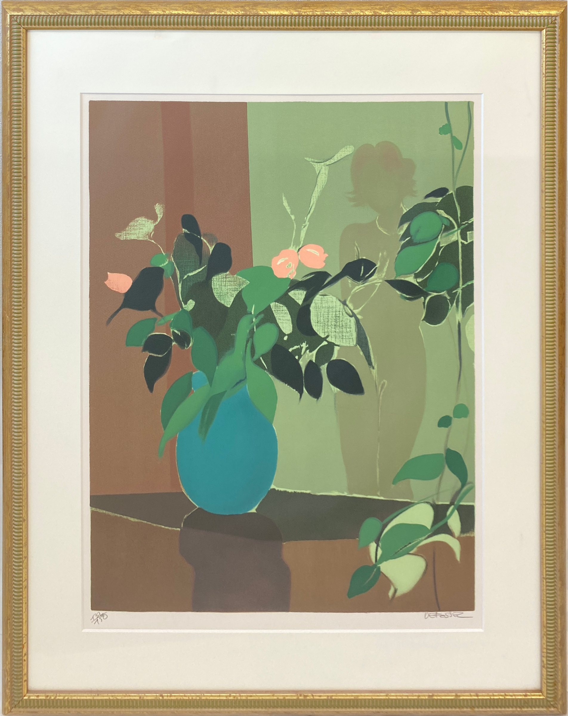 青い花瓶のブーケ